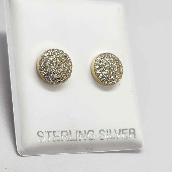 BRAND NEW Sterling Silver 925 Round Disc Earrings - Picture 1 of 4